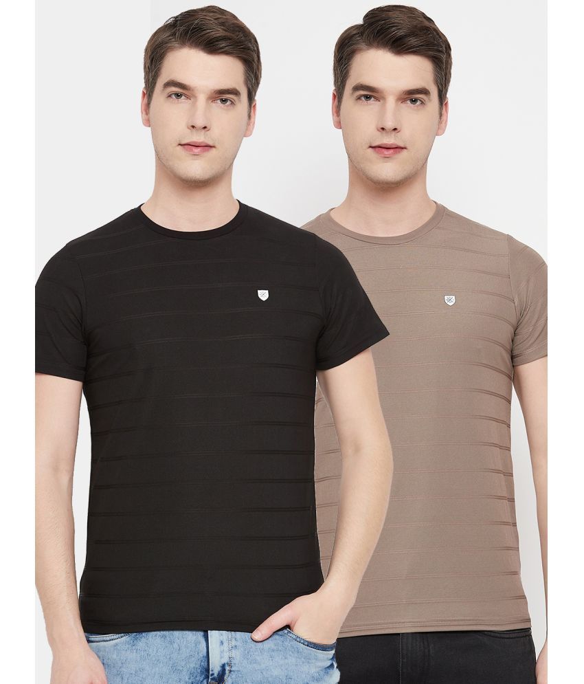     			OGEN - Black Cotton Blend Regular Fit Men's T-Shirt ( Pack of 2 )