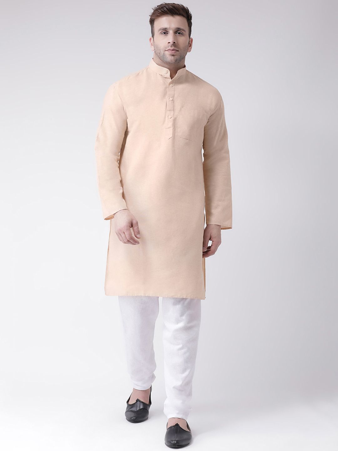     			RIAG - Beige Cotton Men's Regular Kurta ( Pack of 1 )