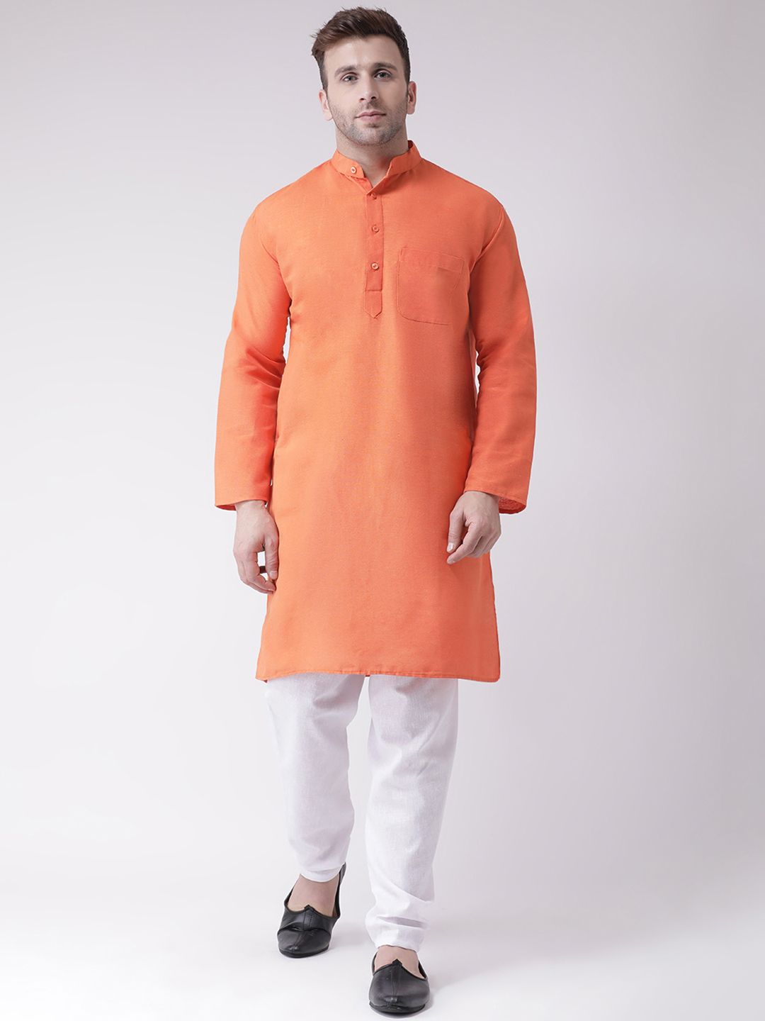     			RIAG - Orange Cotton Men's Regular Kurta ( Pack of 1 )