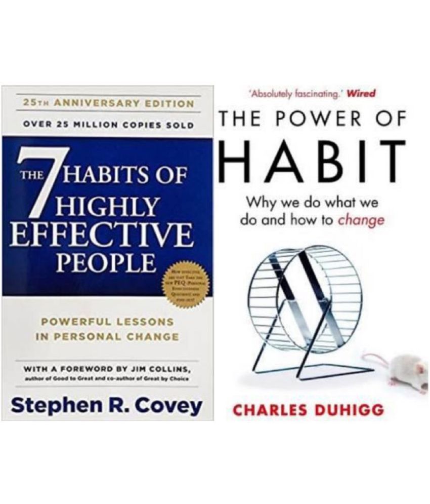     			Set Of Two Books : The 7 Habits Of Highly Effective People + The Power Of Habit: Why We Do What We Do, And How To Change (Paperback, Stephen Covey, Charles Duhigg)