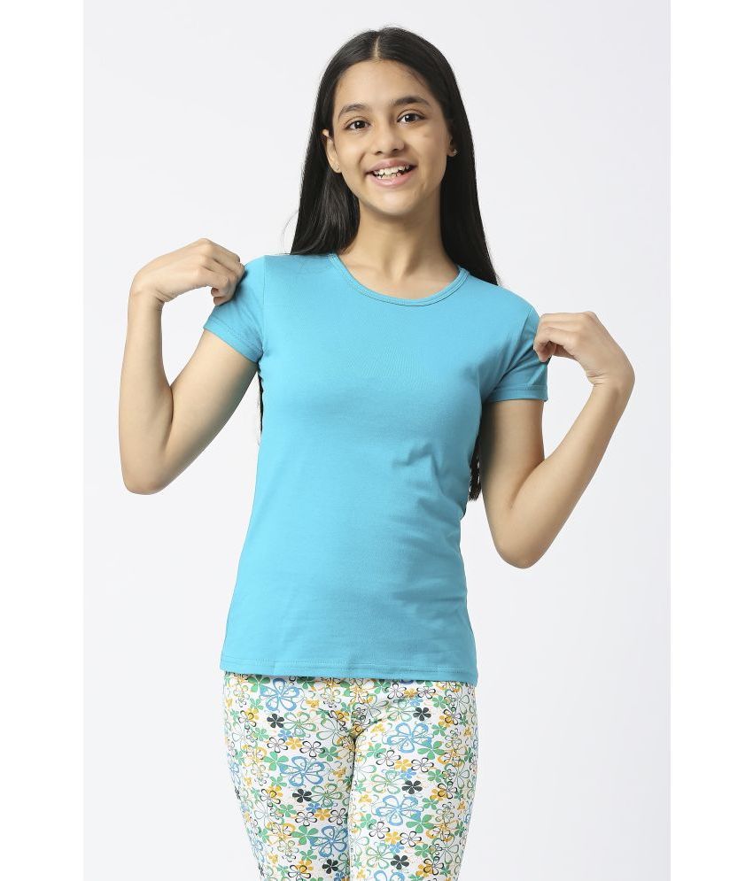     			Sini Mini Pack of 1 Girls 100% Cotton T-Shirt ( Turquoise )