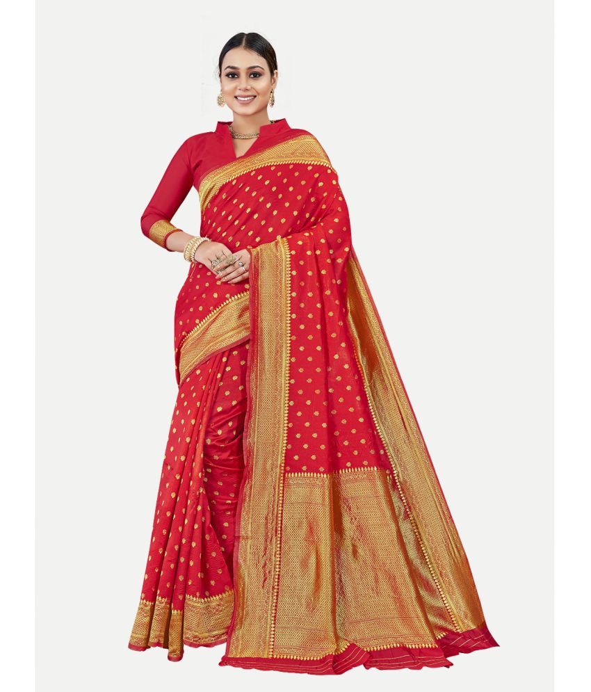     			tavas - Red Georgette Saree With Blouse Piece ( Pack of 1 )