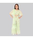 Cutecumber Pack of 1 Girls Georgette Kurti With Palazzo ( Green )