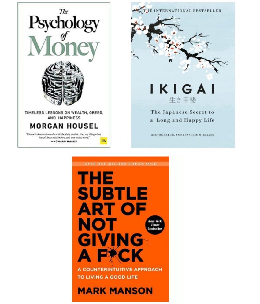     			( Combo Of 3 Pack ) Psychology of money + Ikigai + The subtle art Paperback , English , Book