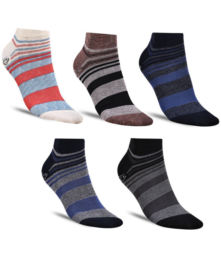    			Dollar - Cotton Blend Men's Striped Multicolor Ankle Length Socks ( Pack of 5 )