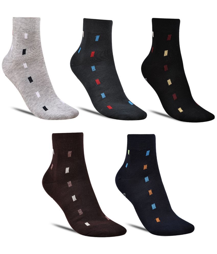     			Dollar Socks - Cotton Men's Self Design Multicolor Mid Length Socks ( Pack of 5 )