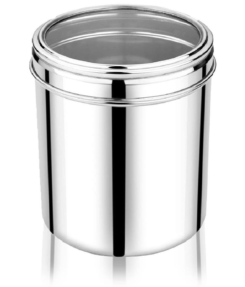     			Dynore - 1000 ml canisters Steel Silver Utility Container ( Set of 1 )