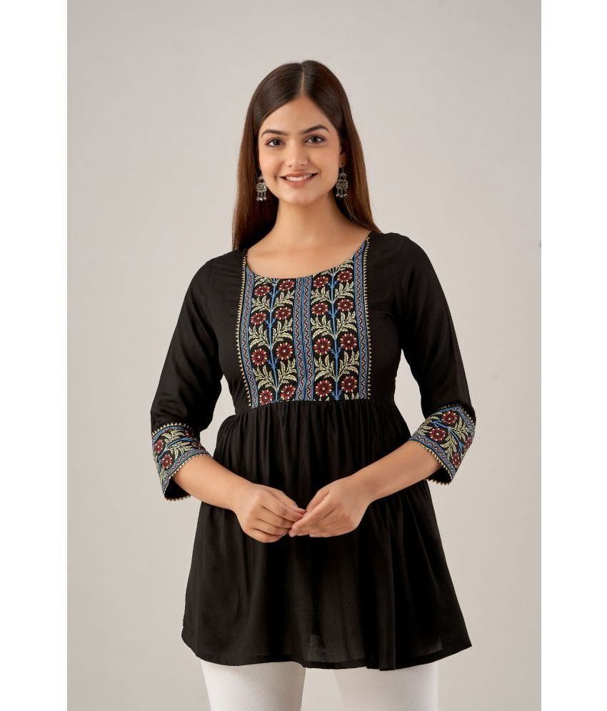     			FABRR - Black Rayon Women's Tunic ( Pack of 1 )