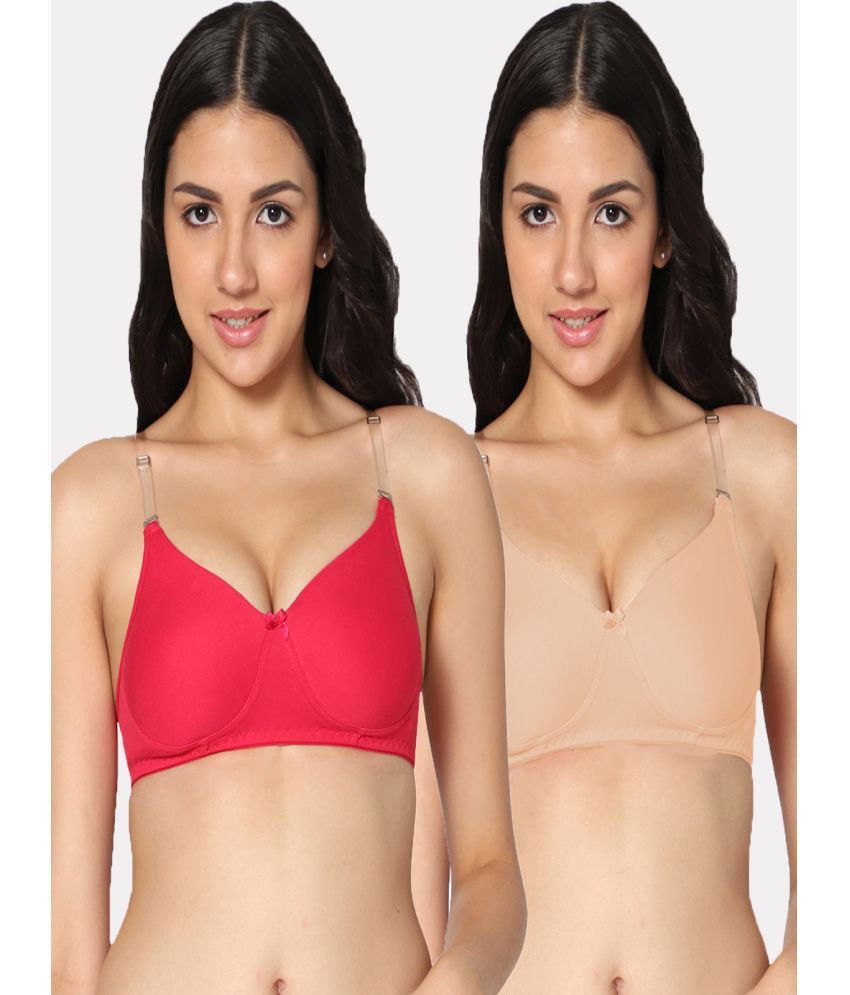     			IN CARE LINGERIE - Multicolor Cotton Heavily Padded Women's T-Shirt Bra ( Pack of 2 )