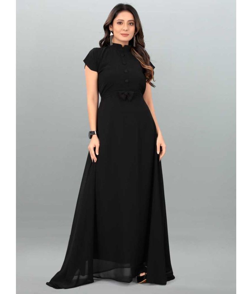     			JASH CREATION - Black Georgette Women's Gown ( Pack of 1 )