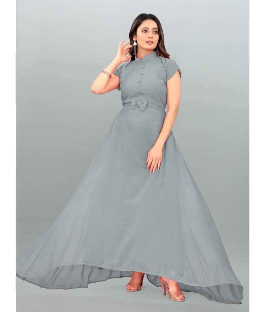     			JASH CREATION - Grey Georgette Women's Gown ( Pack of 1 )