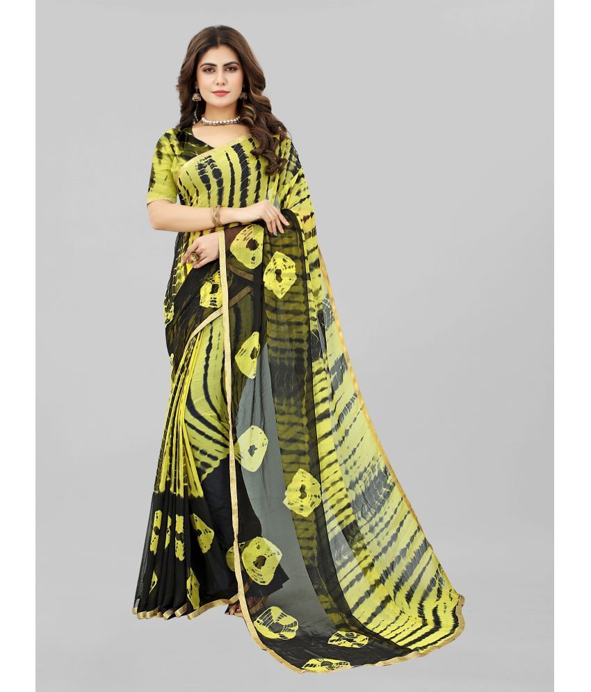     			JULEE - Yellow Chiffon Saree With Blouse Piece ( Pack of 1 )