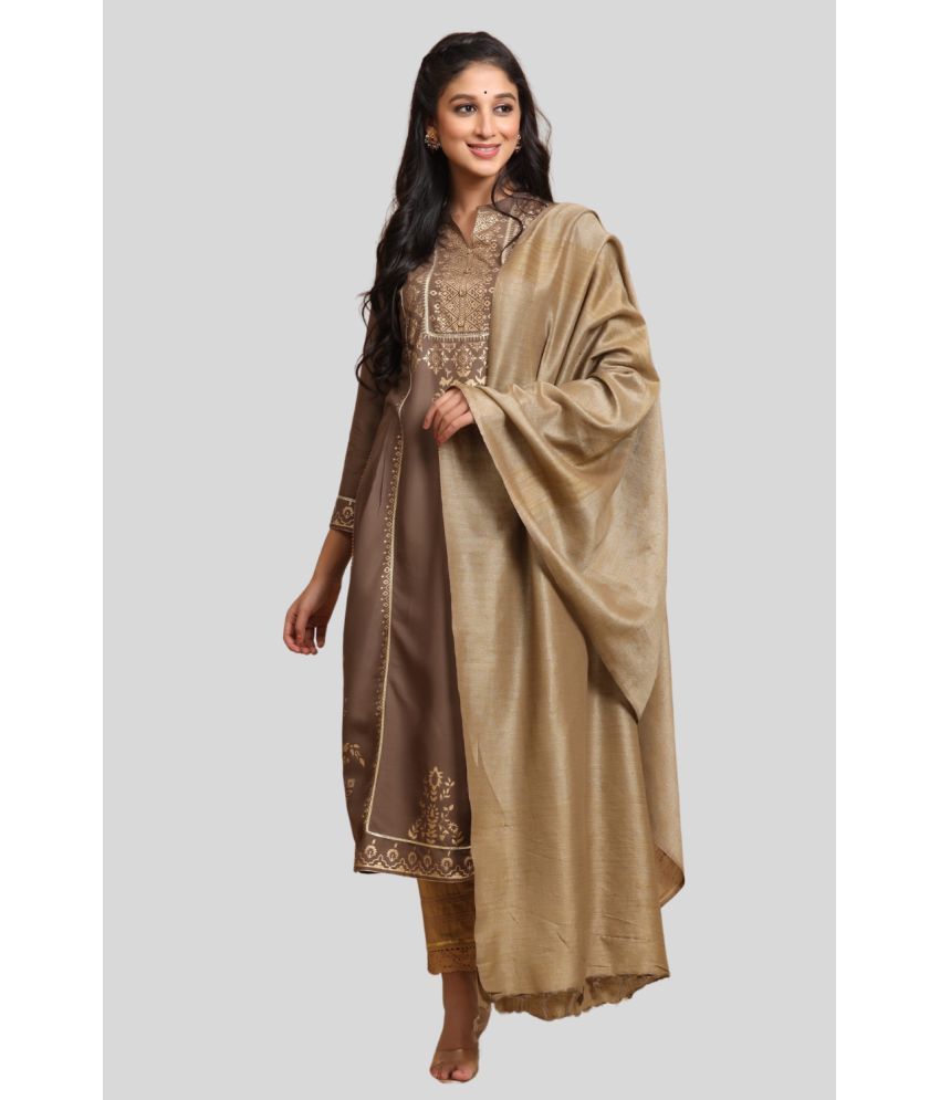     			Juniper - Brown Straight Rayon Women's Stitched Salwar Suit ( Pack of 1 )