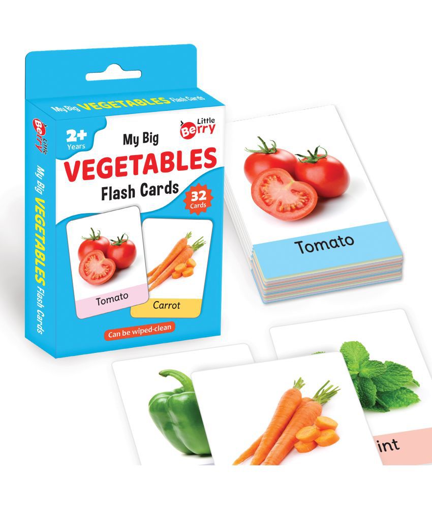     			Little Berry Big Flash Cards for Kids: Vegetables | 32 Double-sided Picture Cards, Durable & Water Resistant | Early Learning and Development Toy for Preschoolers & Toddlers 2-6 Years | Can Be Wiped & Cleaned