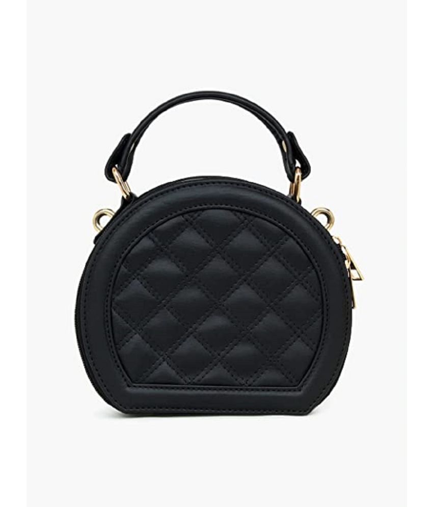     			Lychee Bags - Black Faux Leather Handheld