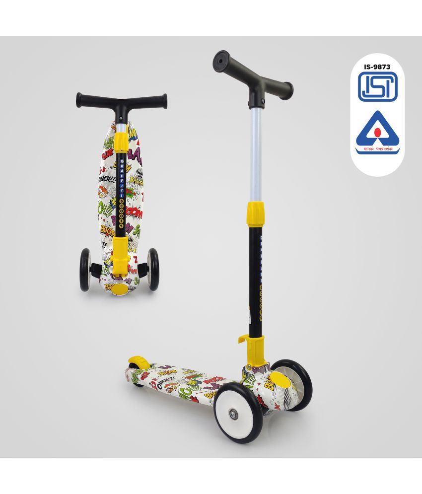     			NHR Graffiti Boom Foldable Kick Scooter with 3 Level Adjustable Height & Brake for Kids- Scooter for Kids, Kick Scooter, Scotty, Kids Scooter 5 Years+, Scooter for Kids 3 Years, Skating Cycle, Road Runner, Birthday Gift (3 to 8 Years)
