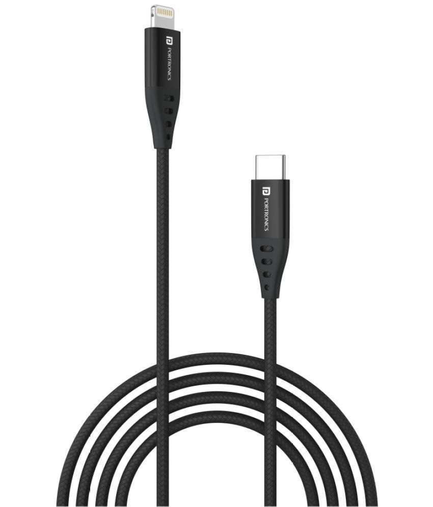     			Portronics - Black 3A Lightning Cable 1 Meter