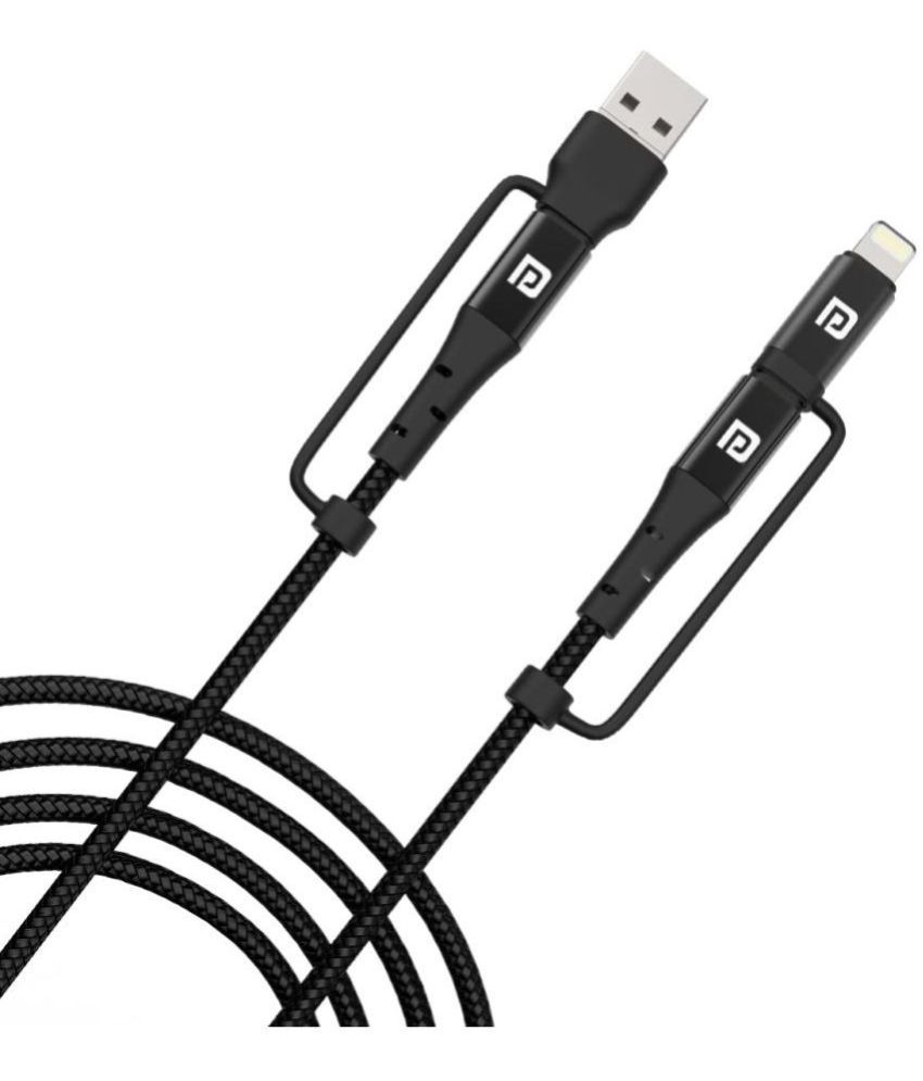     			Portronics - Black 3A Lightning Cable 1.2 Meter