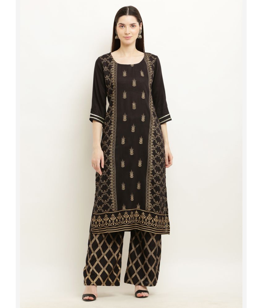     			Pret By Kefi - Black A-line Rayon Women's Stitched Salwar Suit ( Pack of 1 )
