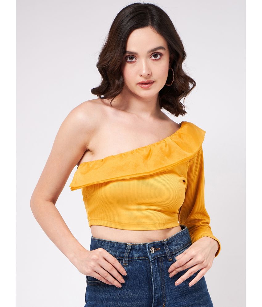     			Zima Leto - Yellow Polyester Women's Crop Top ( Pack of 1 )