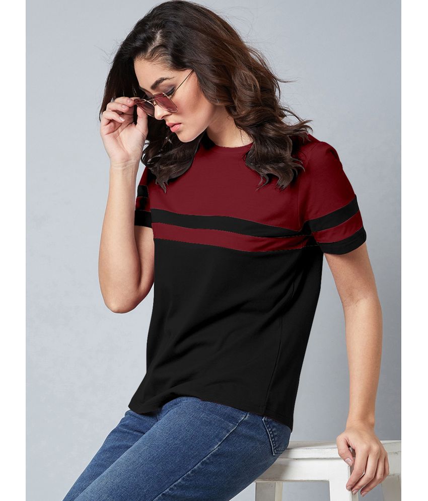     			AUSK - Multicolor Cotton Blend Regular Fit Women's T-Shirt ( Pack of 1 )