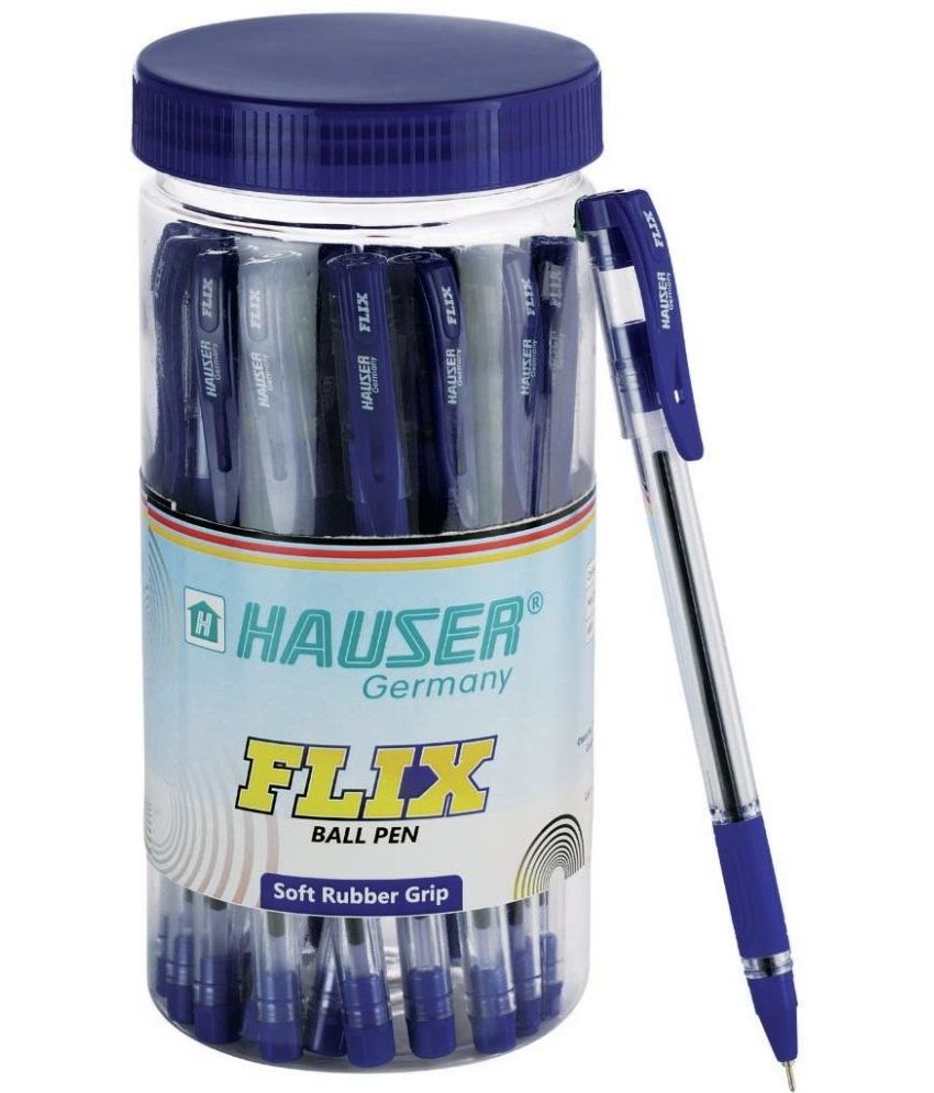     			HAUSER Flix Jar of Ball Pen (Pack of 25, Blue)