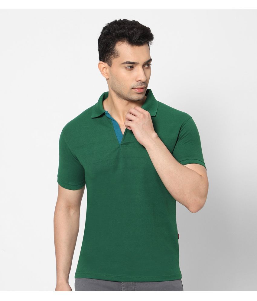     			HJ HASASI - Green Cotton Blend Slim Fit Men's Polo T Shirt ( Pack of 1 )