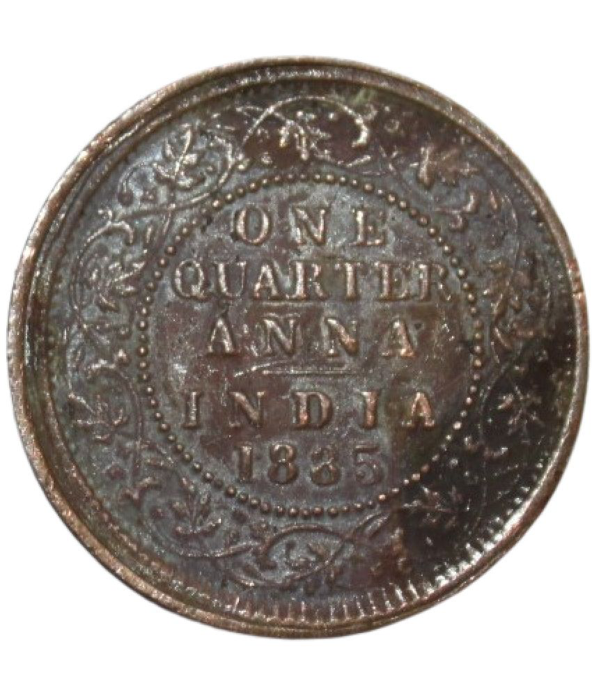     			PRIDE INDIA - 1 Quarter Anna (1885) Victoria Empress British India Collectible Old and Rare 1 Coin Numismatic Coins