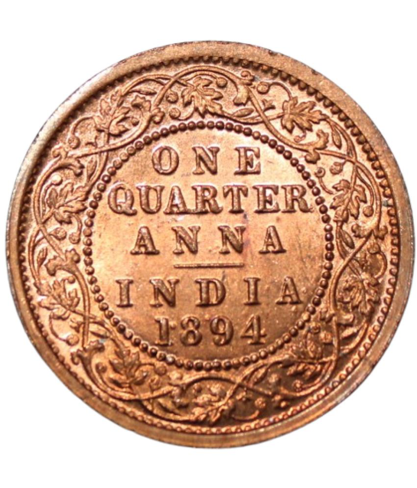     			PRIDE INDIA - 1 Quarter Anna (1894) Victoria Empress British India Collectible Old and Rare 1 Coin Numismatic Coins