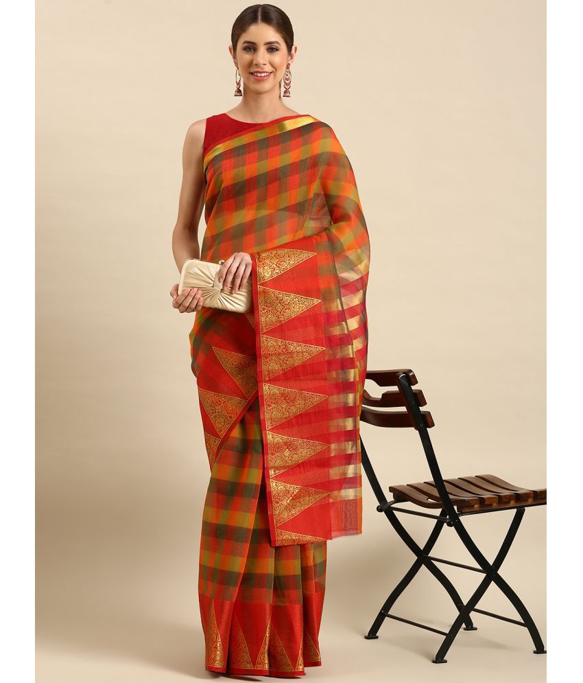     			SHANVIKA - Multicolour Chanderi Saree With Blouse Piece ( Pack of 1 )