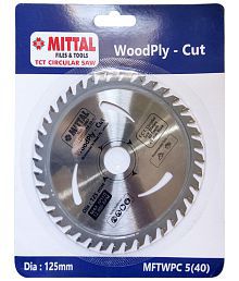 MITTAL 5"/125MM 40 Teeth TCT CIRCULAR SAW BLADE FOR WOOD CUTTING PREMIUM QUALITY Best For Wood, PLY Wood,MDF &amp; Solid Wood. Wood Cutter
