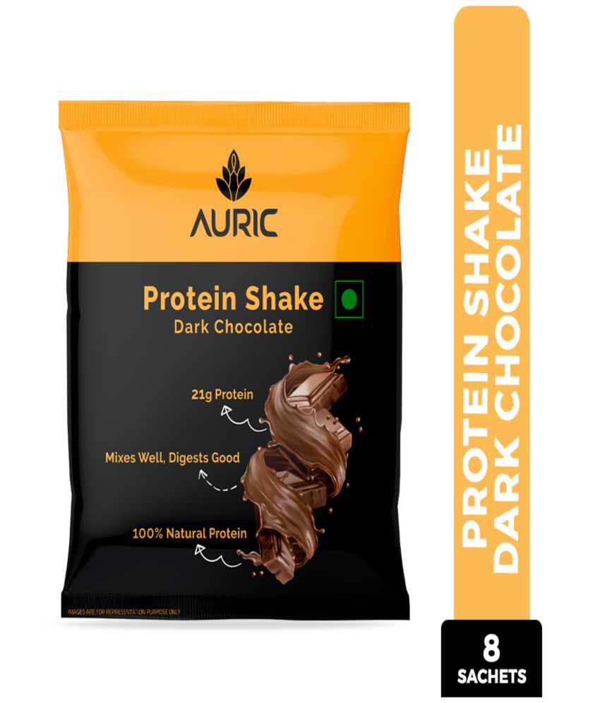 Auric Plant Protein Powder Dark Chocolate 8 gm Meal Replacement Powder Pack of 8