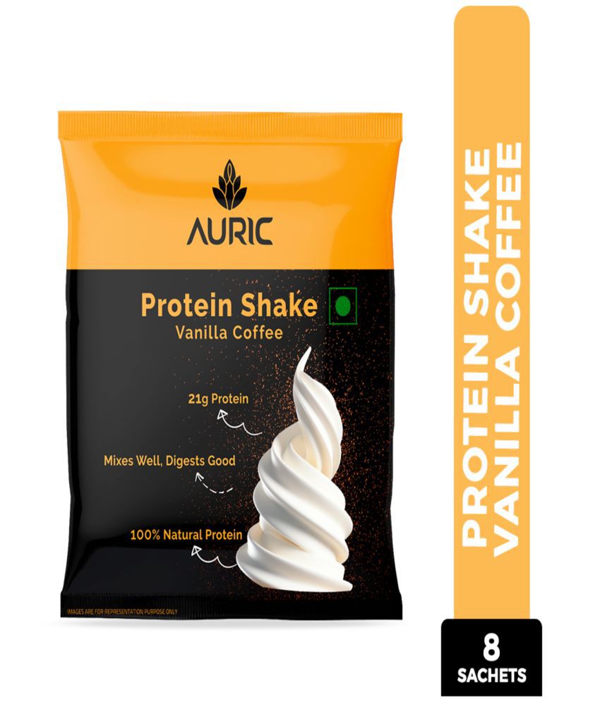 Auric Plant Protein Powder Vanilla Coffee 8 gm Meal Replacement Powder Pack of 8