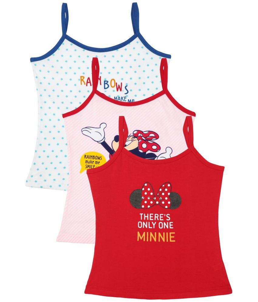     			BODYCARE MINNIE & FRIENDS GIRLS VEST ROUND NECK SLEEVELESS SOLID ASSORTED Pack Of 3