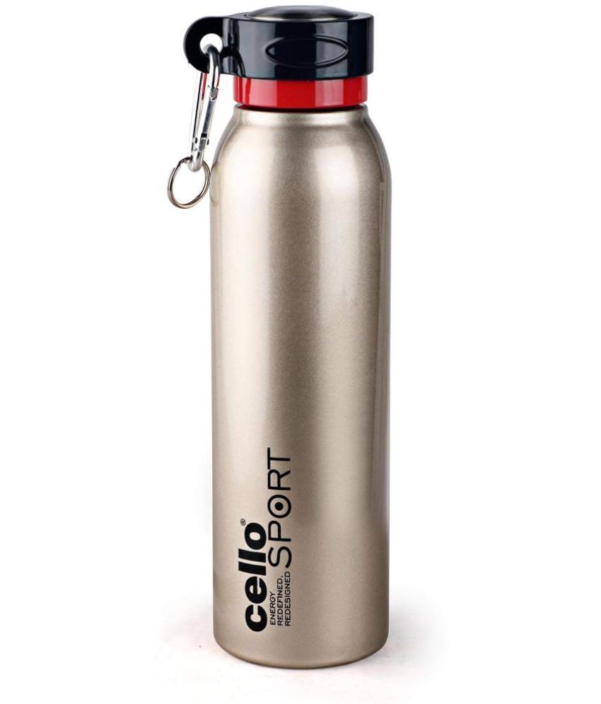     			Cello Beatle Stainless Steel Hot and Cold Double Walled Water Bottle, 550 ml, Gold