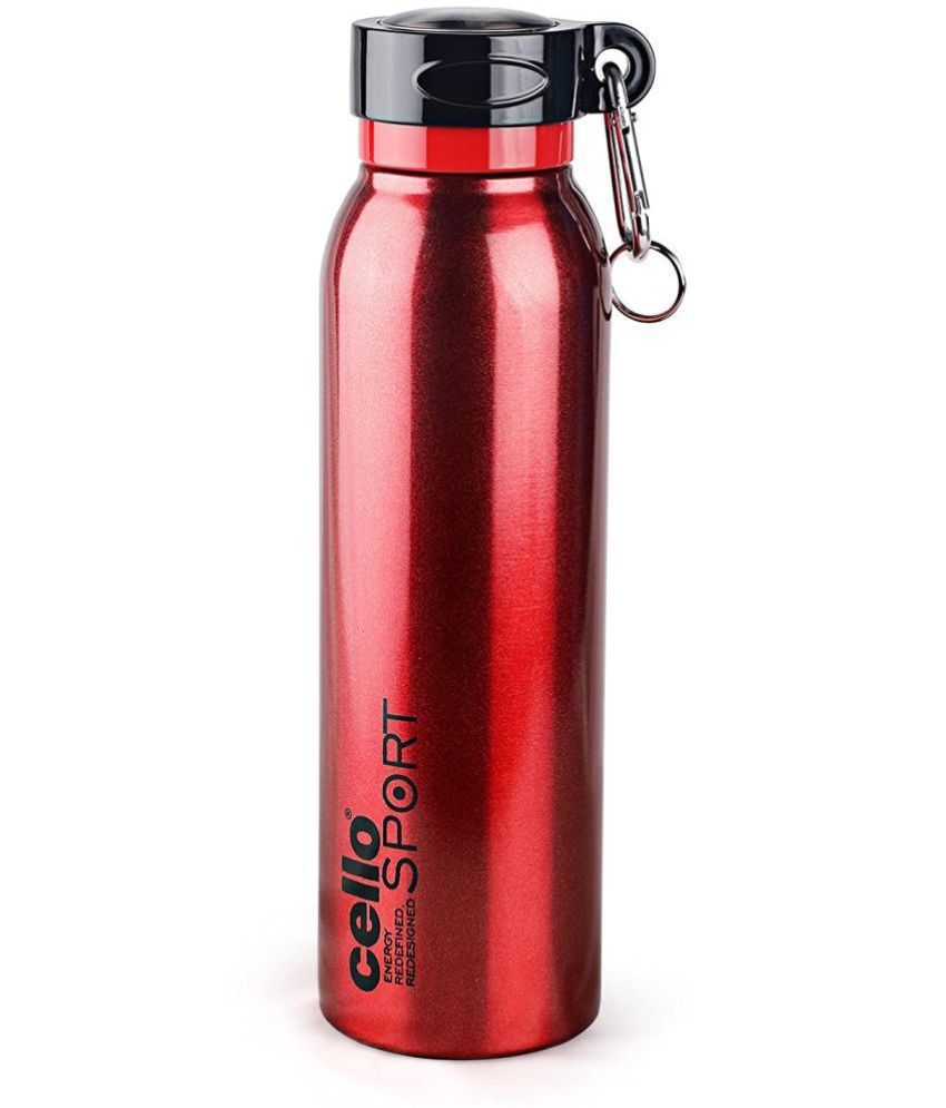     			Cello Beatle Stainless Steel Hot and Cold Double Walled Water Bottle, 700 ml, Red