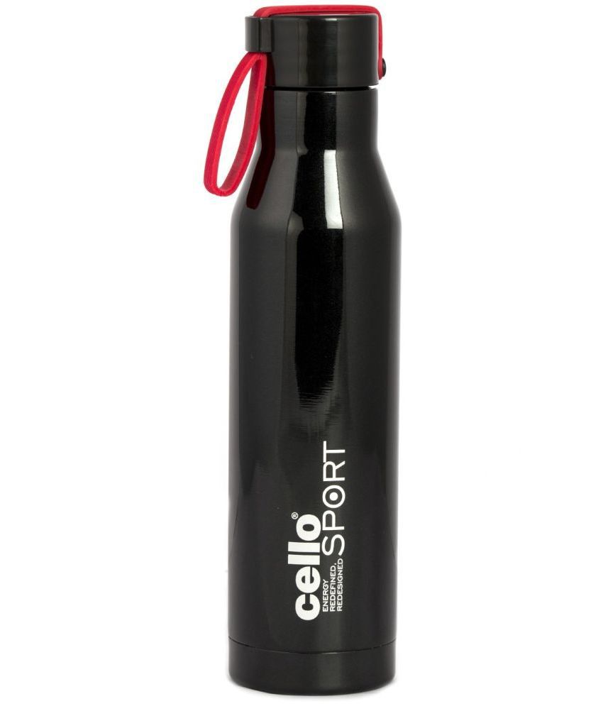     			Cello Maestro Double Walled Stainless Steel Water Bottle, 550 ml, Black
