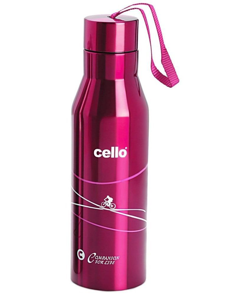     			Cello Refresh Stainless Steel Double Walled Thermos Hot and Cold Water Bottle, 500 ml, Pink