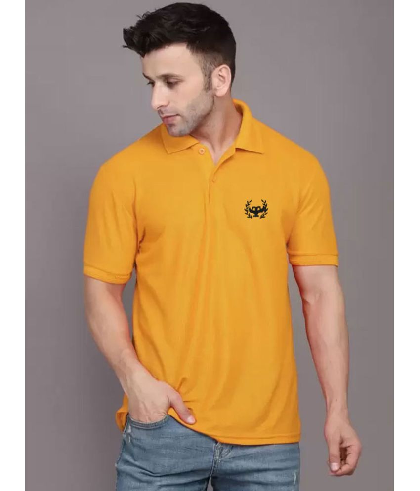     			Heathex - Mustard Cotton Blend Regular Fit Men's Polo T Shirt ( Pack of 1 )