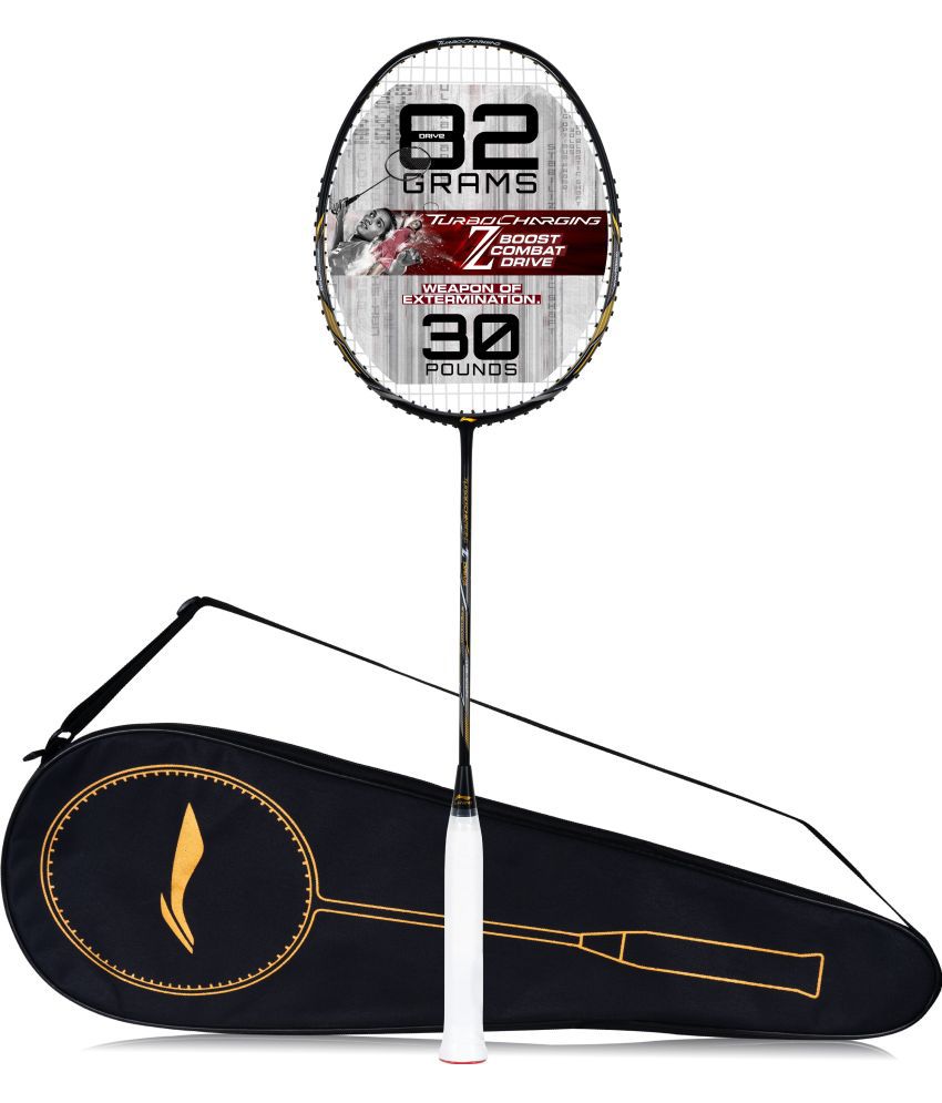     			Li-Ning Turbo Charging Z Drive Carbon Fibre (Black/Gold) Badminton Racket With Free Full Cover