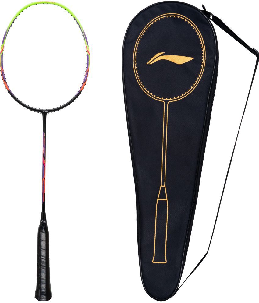     			Li-Ning Turbo 99 Unstrung Carbon Fibre Badminton Racket with Full Cover (Weight: 84 gm, Black/Green)