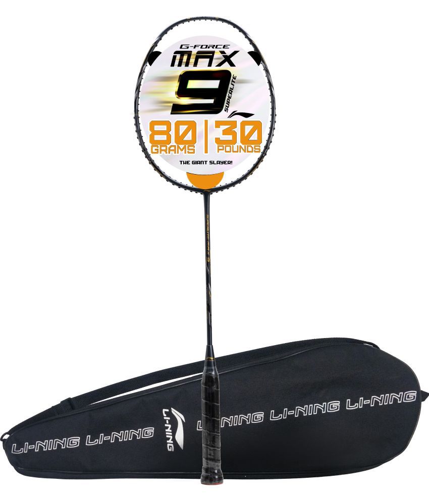     			Li-Ning G-Force Superlite Max 9 (Dark Grey/Black) Carbon Fiber Unstrung Badminton Racket with Free Full Cover