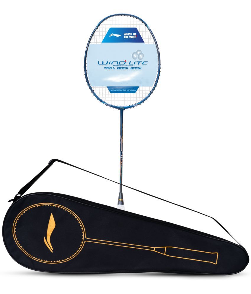     			Li-Ning Wind Lite 800 II Carbon Graphite Badminton Strung Racket with Full Racket Cover (Navy/Dark Grey)