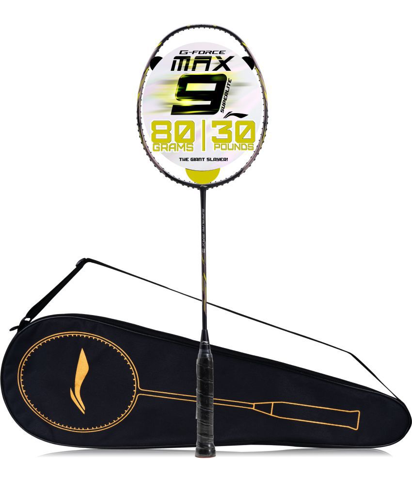     			Li-Ning G-Force Superlite Max 9 (Dark Purple/ Green) Carbon Fibre Unstrung Badminton Racket with Free Full Cover
