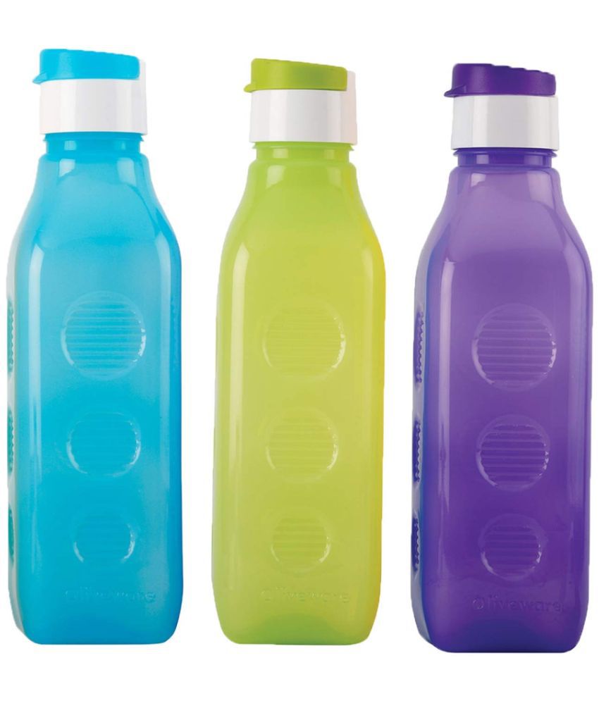     			Oliveware - Multicolour Water Bottle 1000 mL ( Set of 3 )