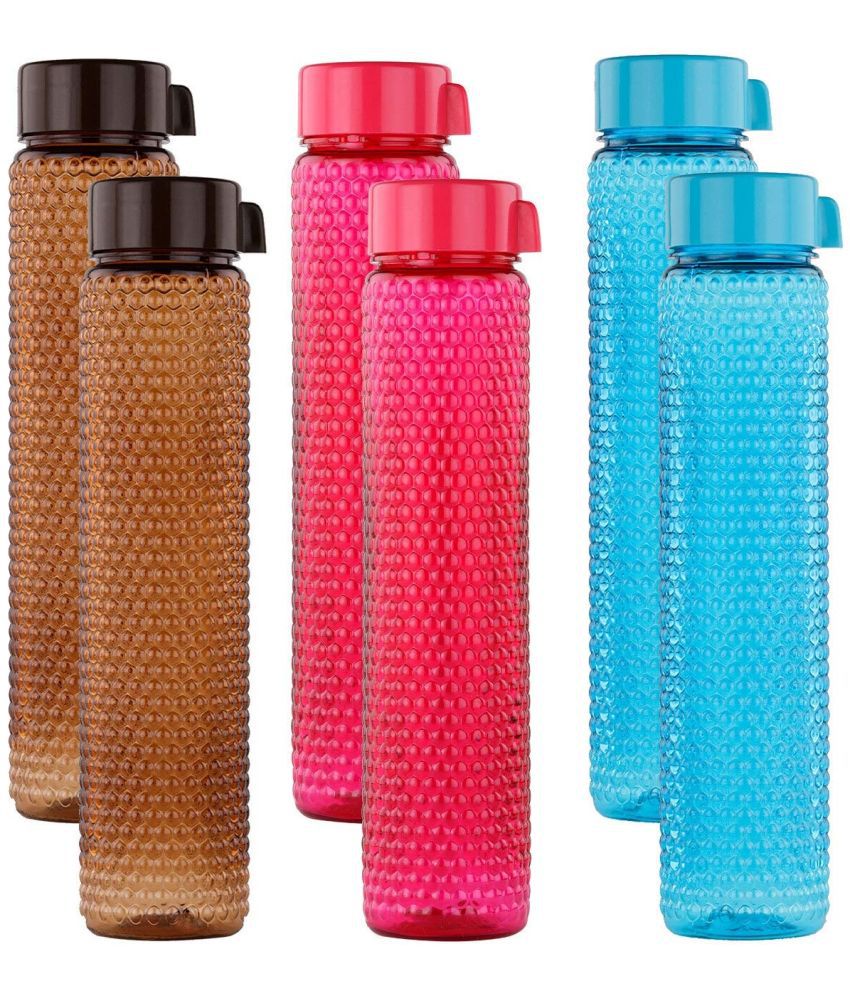     			Oliveware Multicolour Water Bottle 400 mL ( Set of 6 )