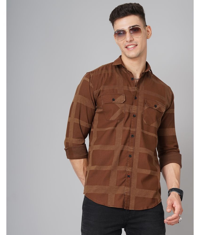     			Paul Street - Brown 100% Cotton Slim Fit Men's Casual Shirt ( Pack of 1 )