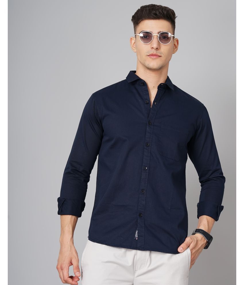     			Paul Street - Navy Blue 100% Cotton Slim Fit Men's Casual Shirt ( Pack of 1 )