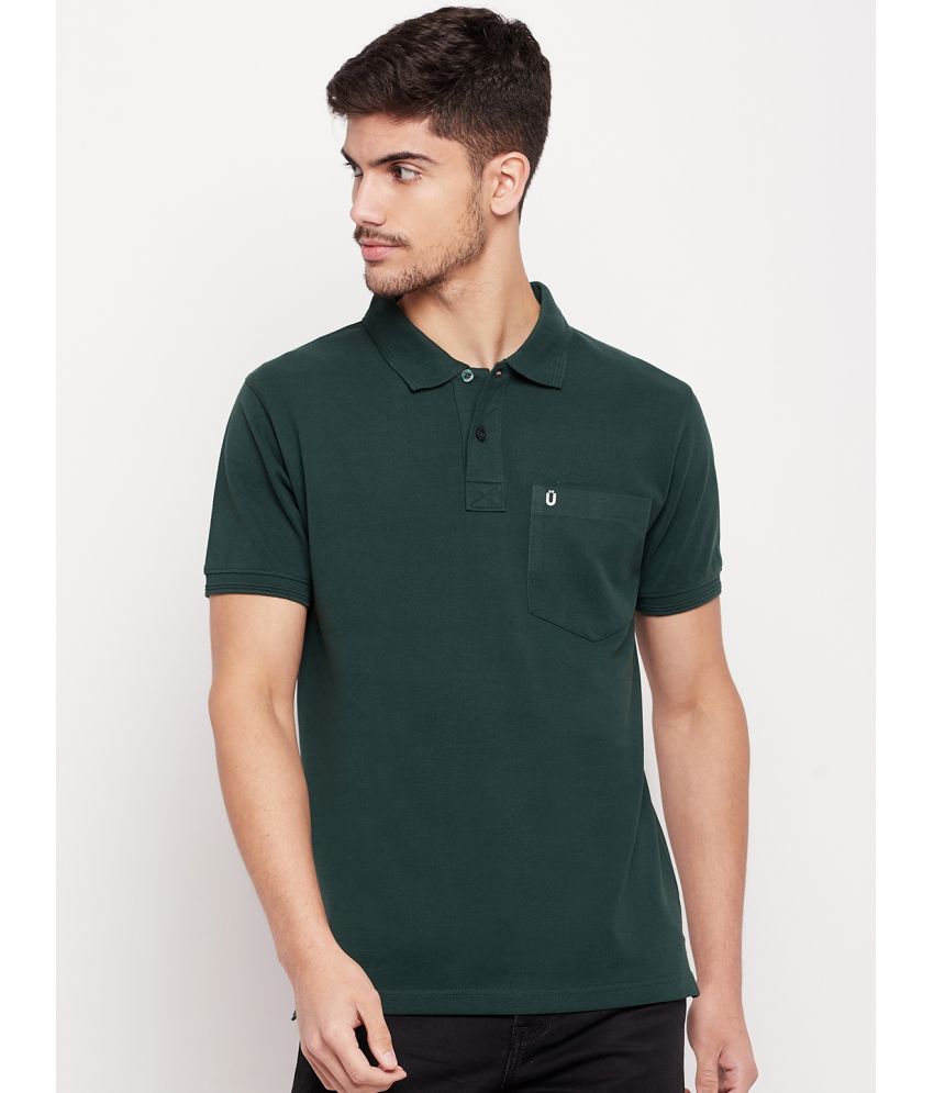     			UNIBERRY - Dark Green Cotton Regular Fit Men's Polo T Shirt ( Pack of 1 )