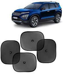 Kingsway Car Curtain Sticky Sun Shade Universal Use for Tata Safari, 2021 Onwards Model, Color : Black, Mesh, Pack of 4 Piece Car Sun Shades Blinds Cover
